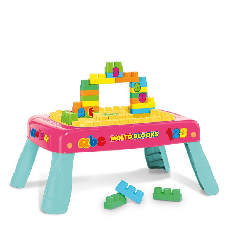 Blocos-de-Montar---Cardoso---Baby-Land---Molto-Blocks---Mesinha-Criativa---Rosa---20-Pecas-0