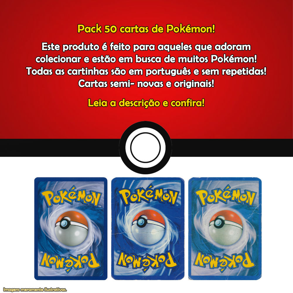 Lote Pokémon - 50 cartas, Lote