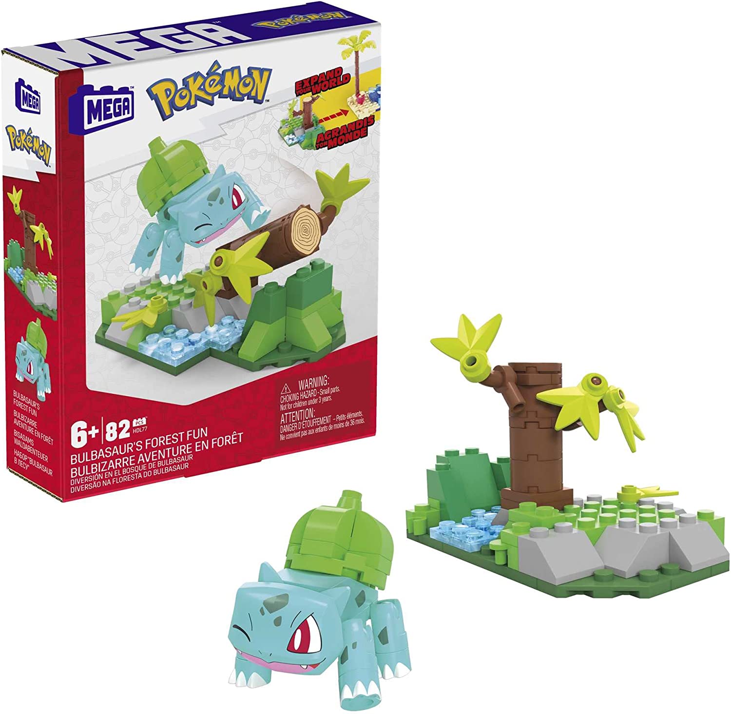 Mega Construx - Conjunto de Montagem Pokemon - Bulbasauros - HDL75