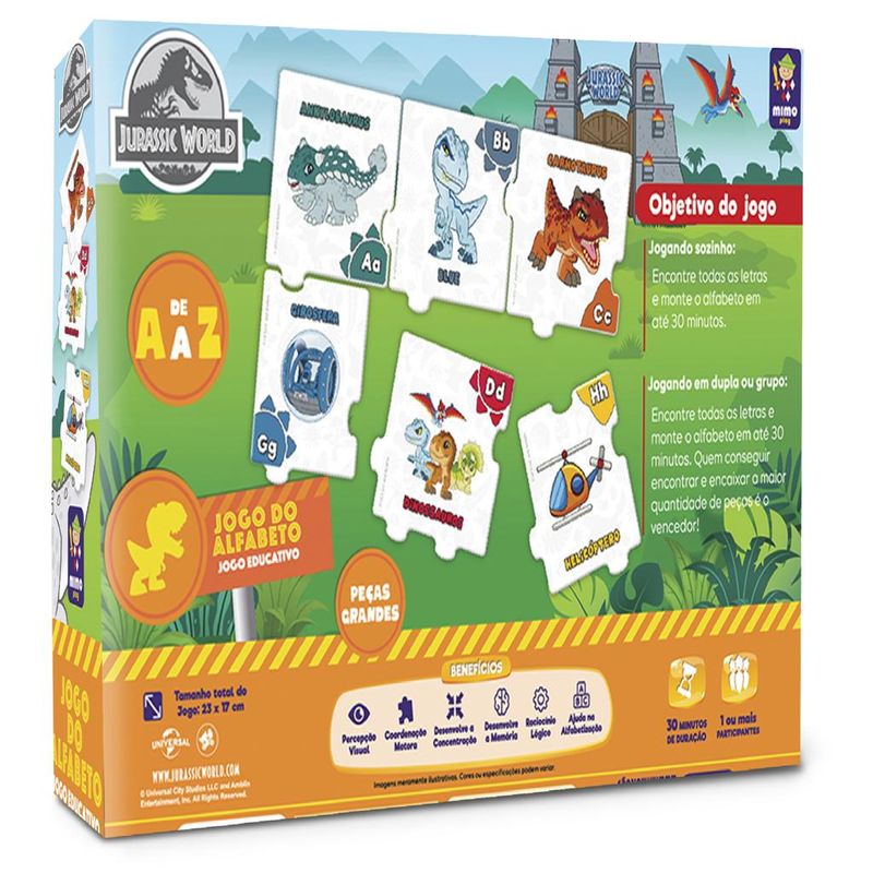 Jogo Educativo - Jogo do Alfabeto - Jurassic World - Mimo