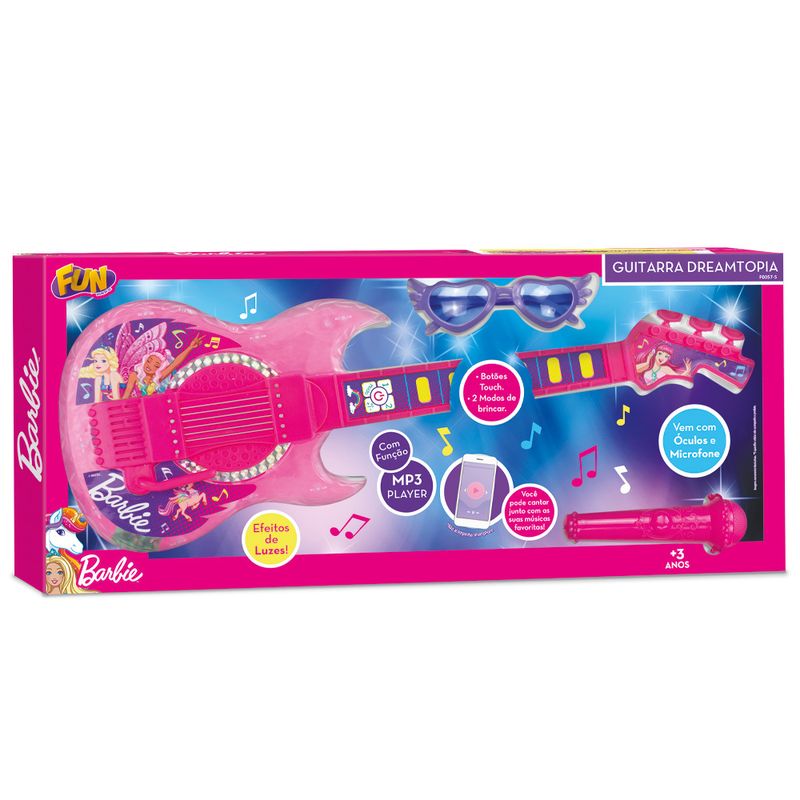 Guitarra-Infantil---Barbie---Dreamtopia-com-MP3---Rosa---Fun-1