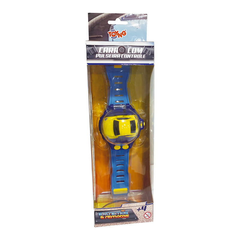 Mini-Carrinho-de-Controle-Remoto---Relogio---Azul-e-Amarelo---Toyng-1