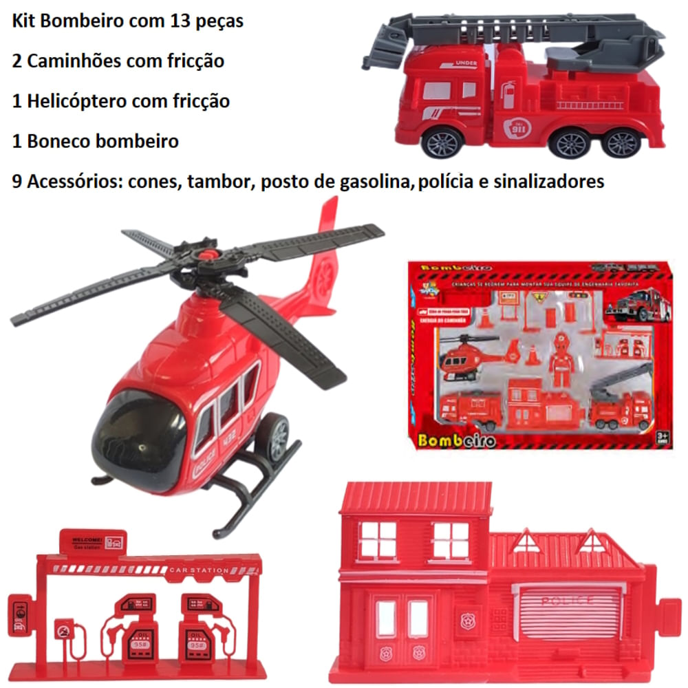 Caminhão Bombeiro Brinquedo Infantil City Machine Multikids - Ri Happy