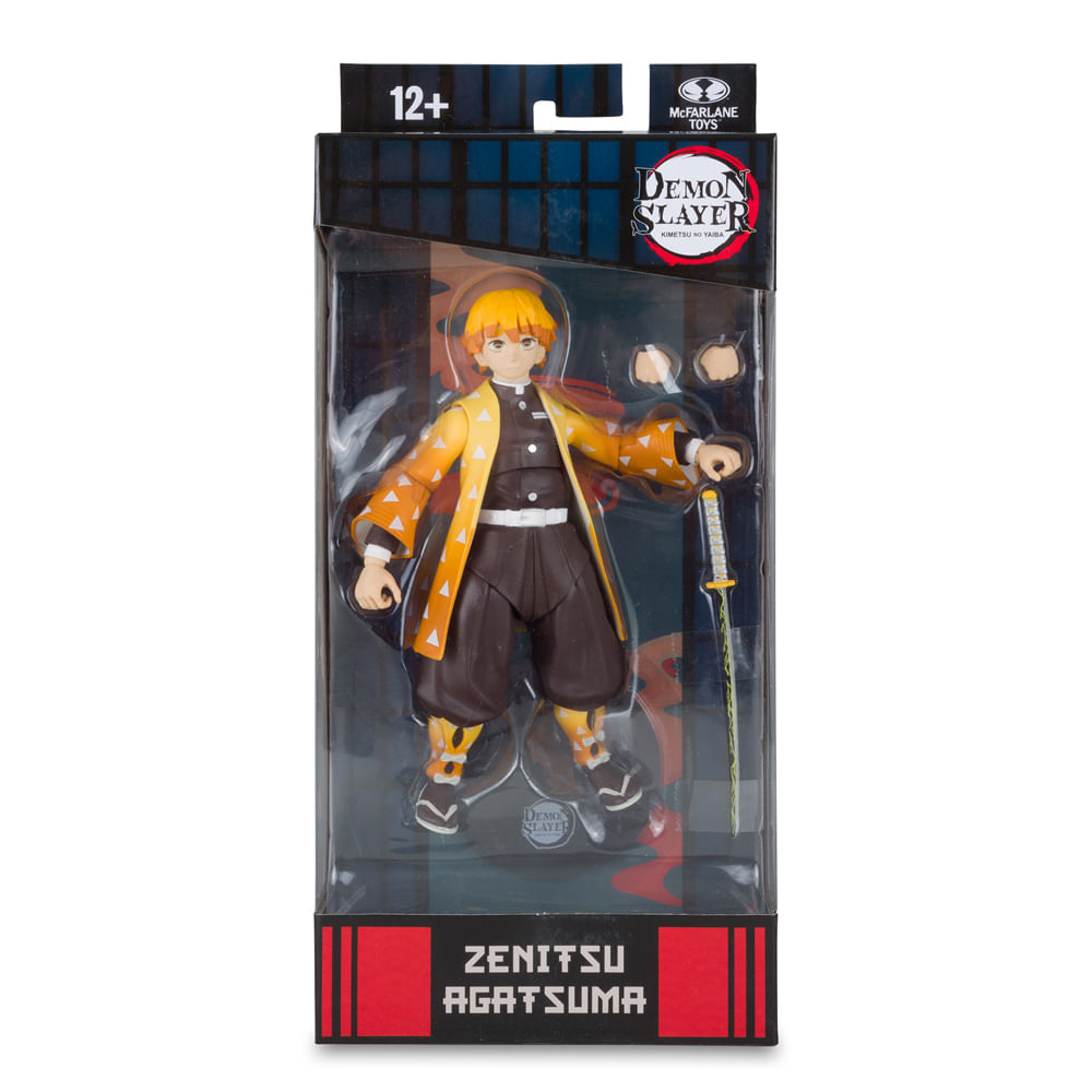 Boneco Do Zenitsu Agatsuma Com Caixa Kimetsu No Yaiba Demon Slayer