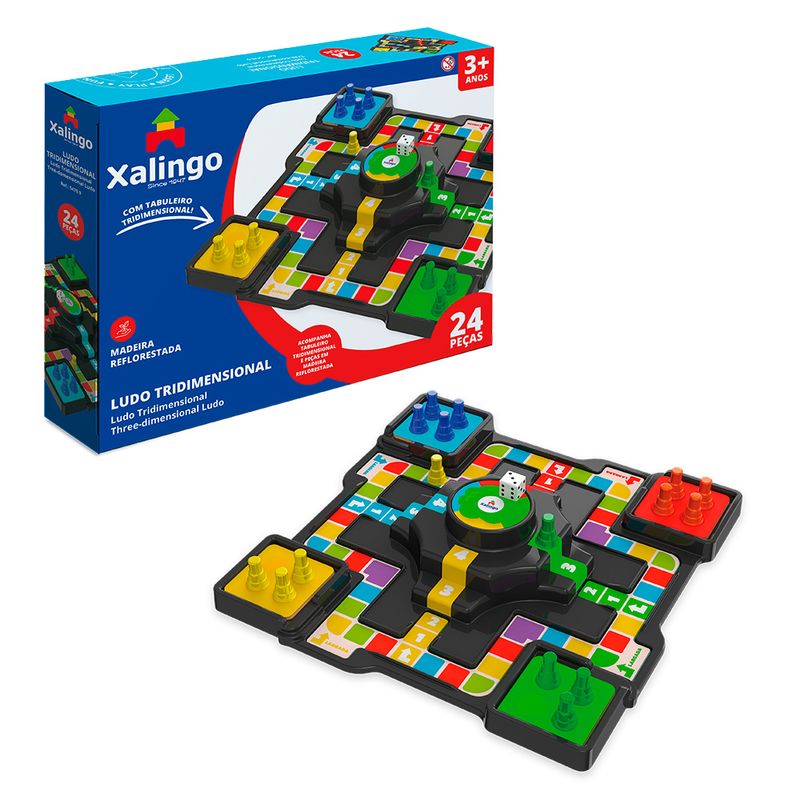 Jogo Tabuleiro Infantil Ludo Mania C/ 18 Peças Maser Toys - Feira