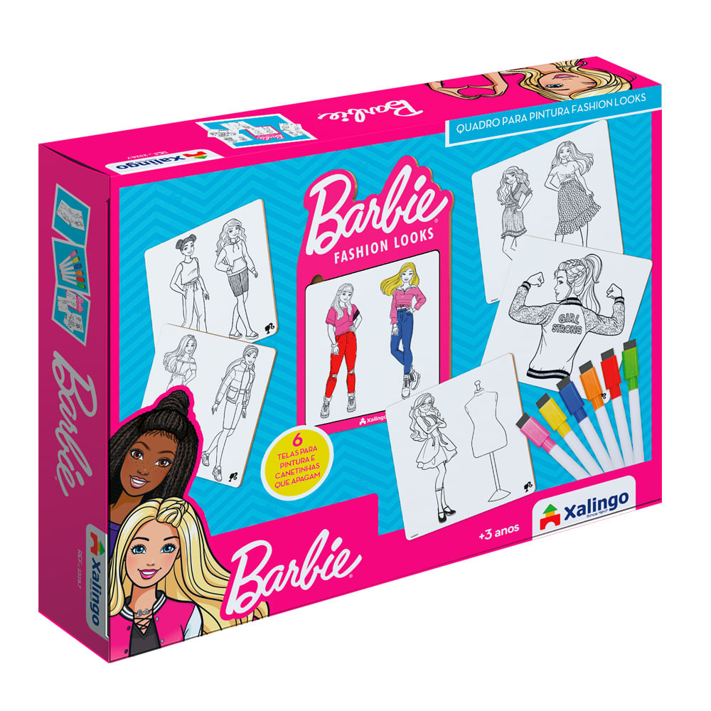 Quadro de Pintura Barbie Fashion Looks Xalingo Ri Happy