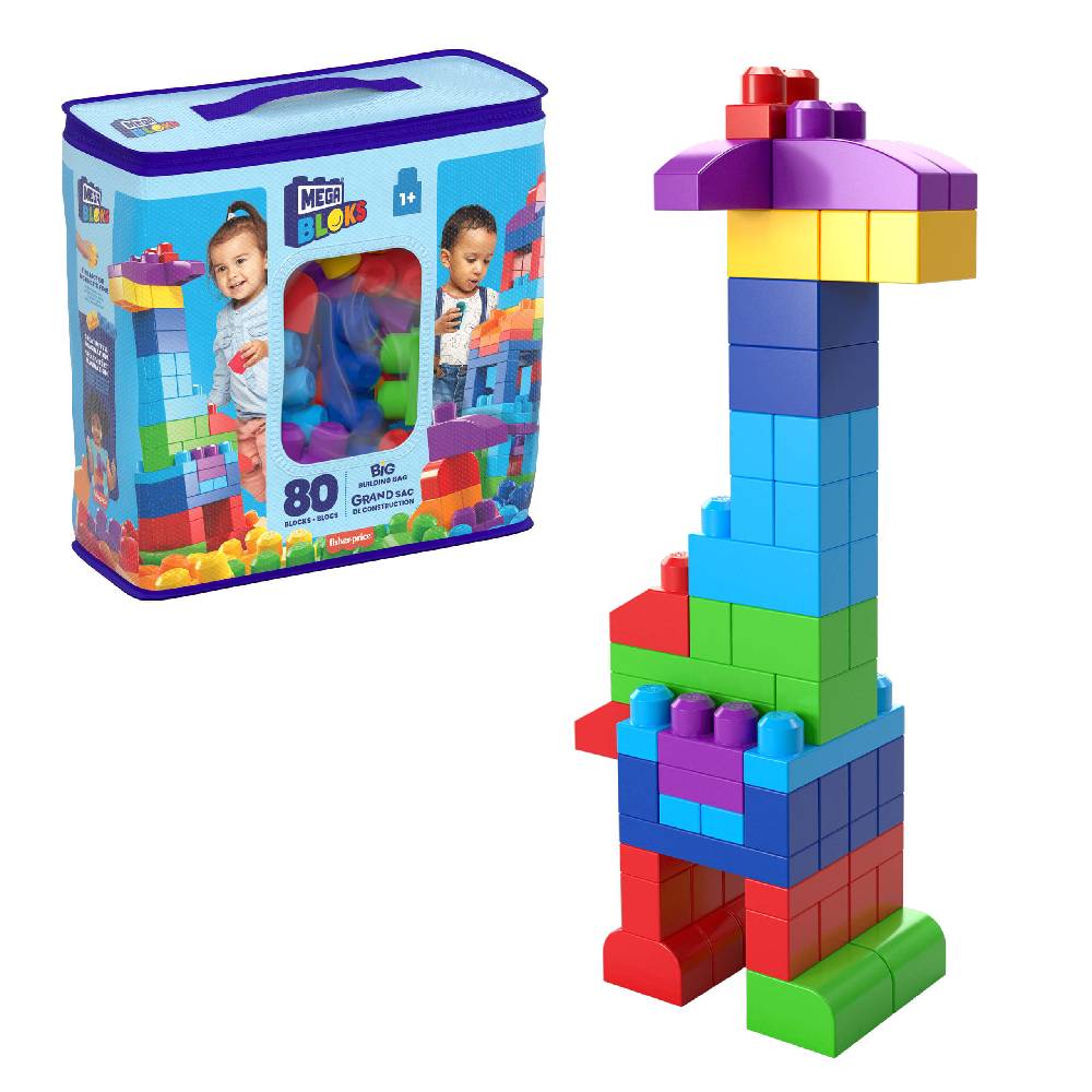 Blocos de Montar - Mega Bloks - Sacola com 80 Peças - Azul - Fisher-Price