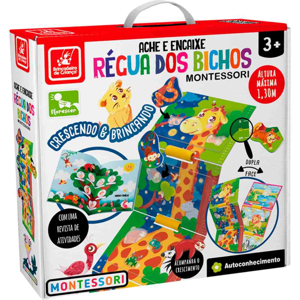 Jogo Ache e Encaixe - Régua dos Bichos - Madeira - Brincadeira de Criança -  Kits e Gifts