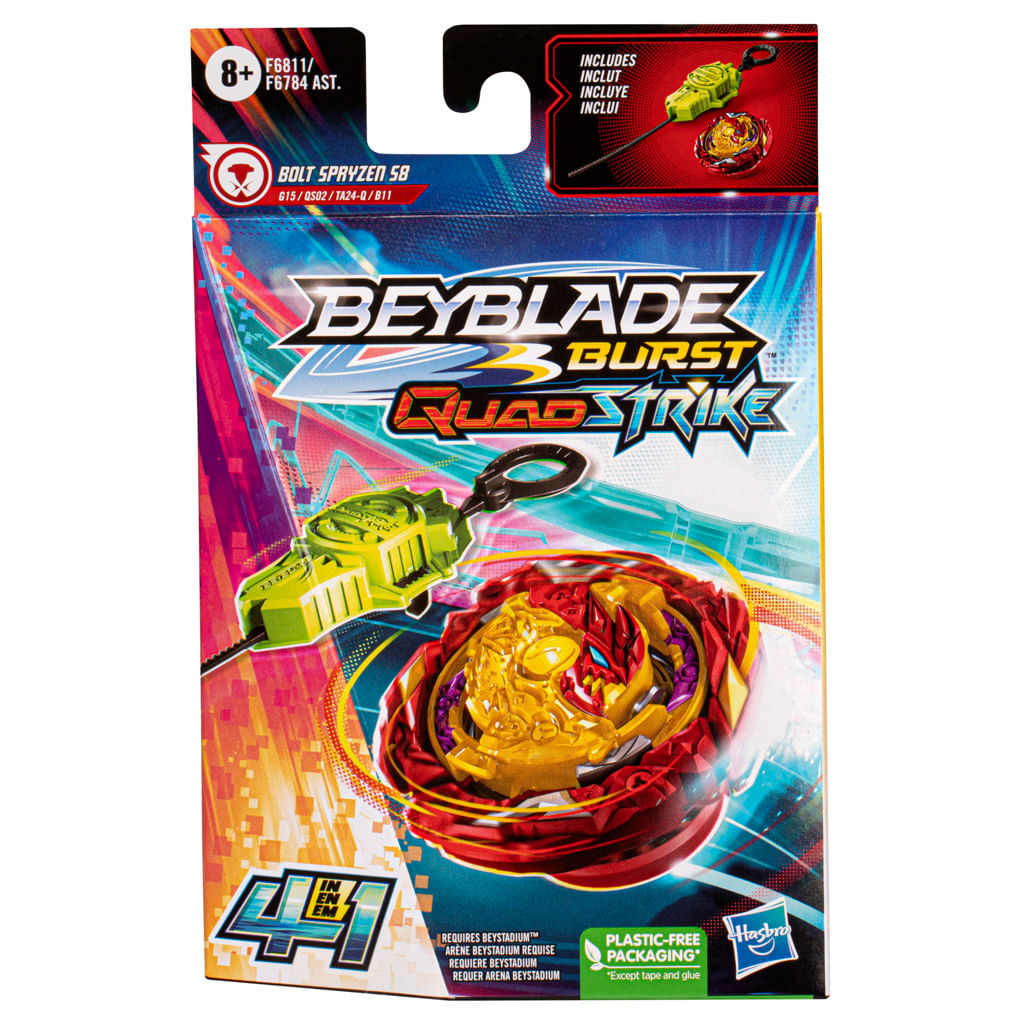 Beyblade Lançador Burst QuadStrike Bolt Spryzen Hasbro F6811