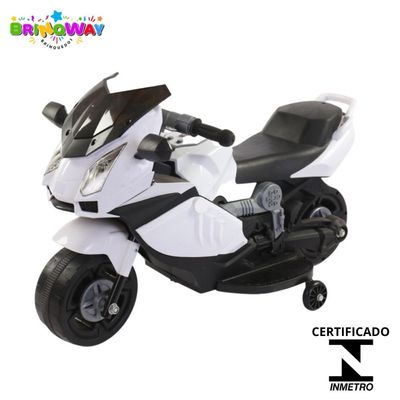 MINI MOTO ELETRICA INFANTIL 6V BRANCO - IMPORTWAY - Ri Happy