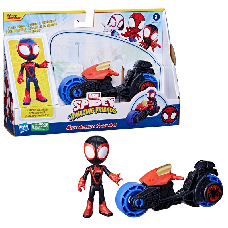 Mini-Boneco---Homem-Aranha-com-moto---Saf-Miles---Marvel---Hasbro--0