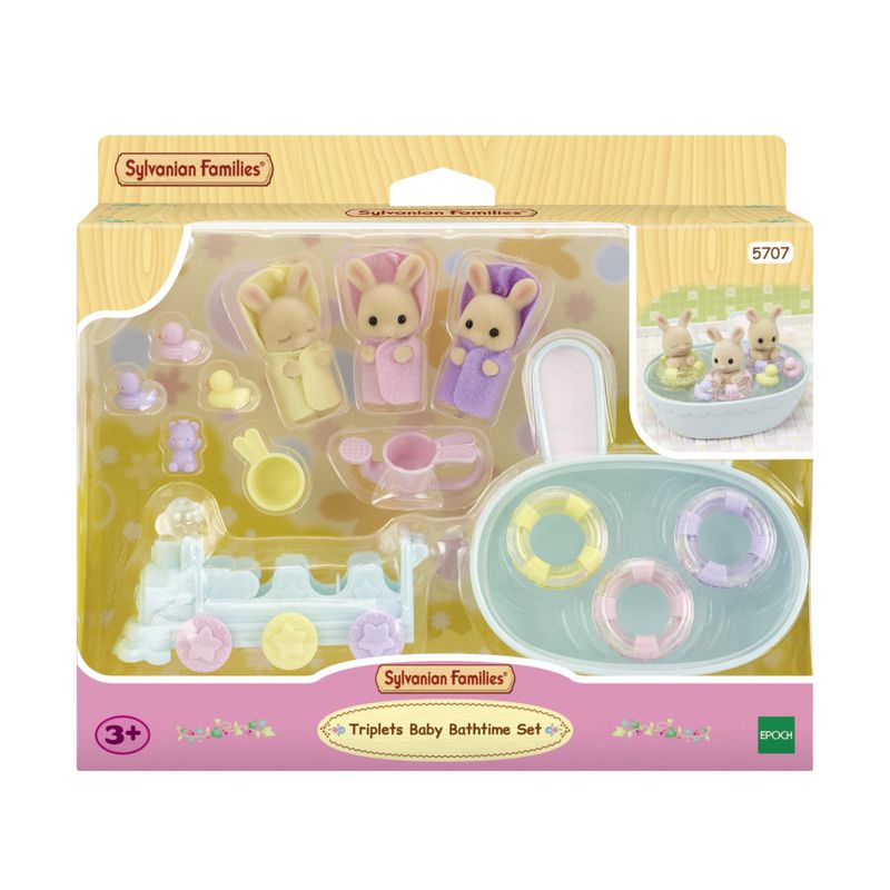 Sylvanian-Families---Conjunto-De-Figuras-E-Acessorios---Hora-Do-Banho-Trigemeos---Epoch-1