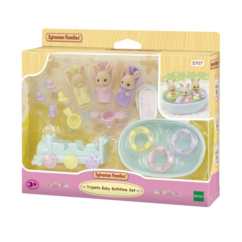 Sylvanian-Families---Conjunto-De-Figuras-E-Acessorios---Hora-Do-Banho-Trigemeos---Epoch-2