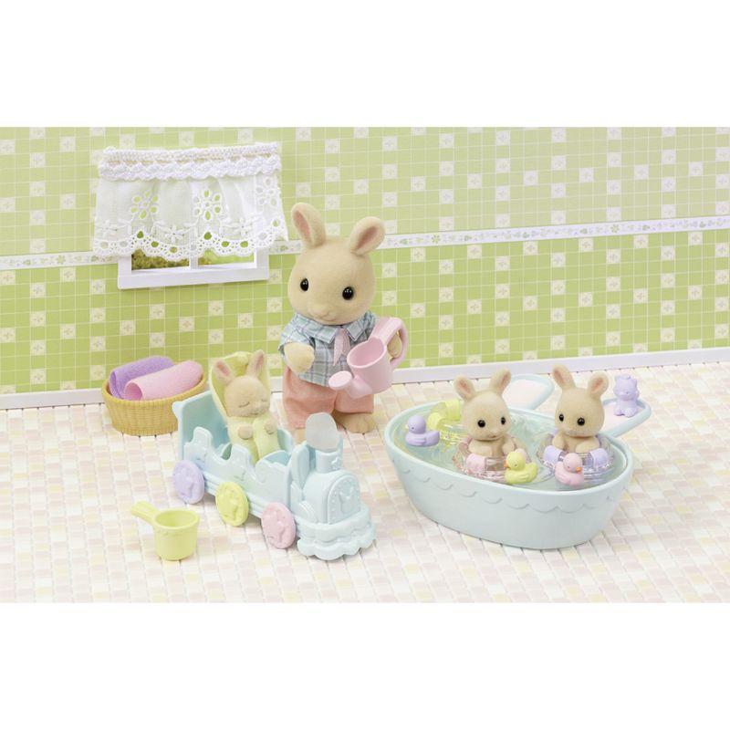 Sylvanian-Families---Conjunto-De-Figuras-E-Acessorios---Hora-Do-Banho-Trigemeos---Epoch-6