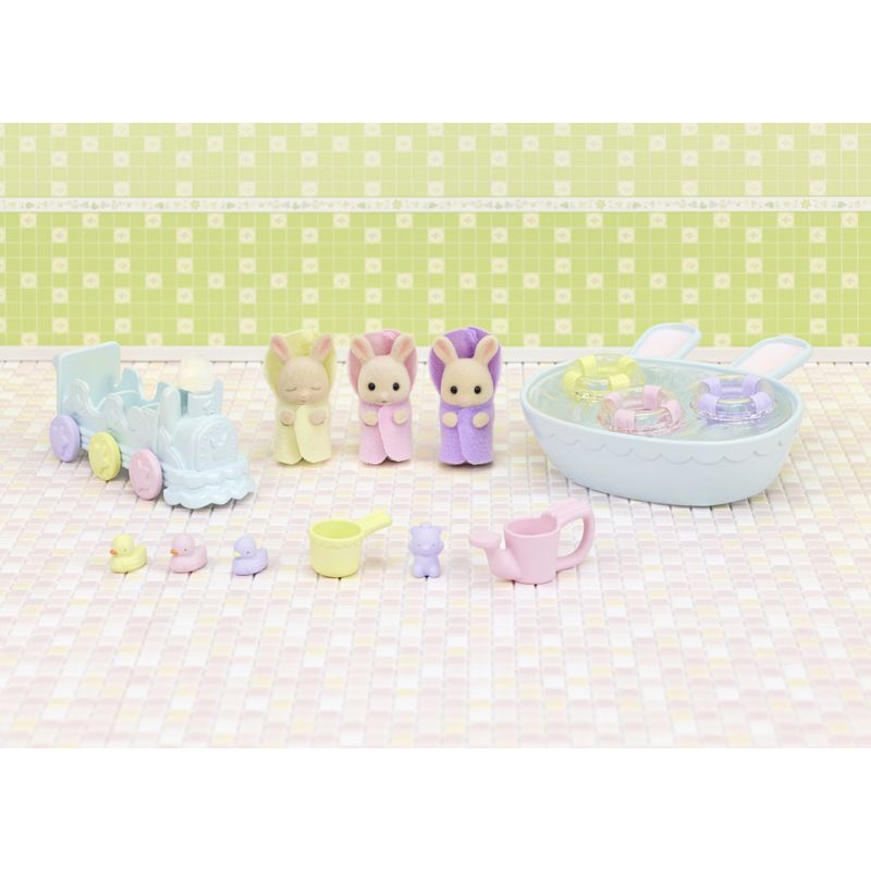 Sylvanian-Families---Conjunto-De-Figuras-E-Acessorios---Hora-Do-Banho-Trigemeos---Epoch-7