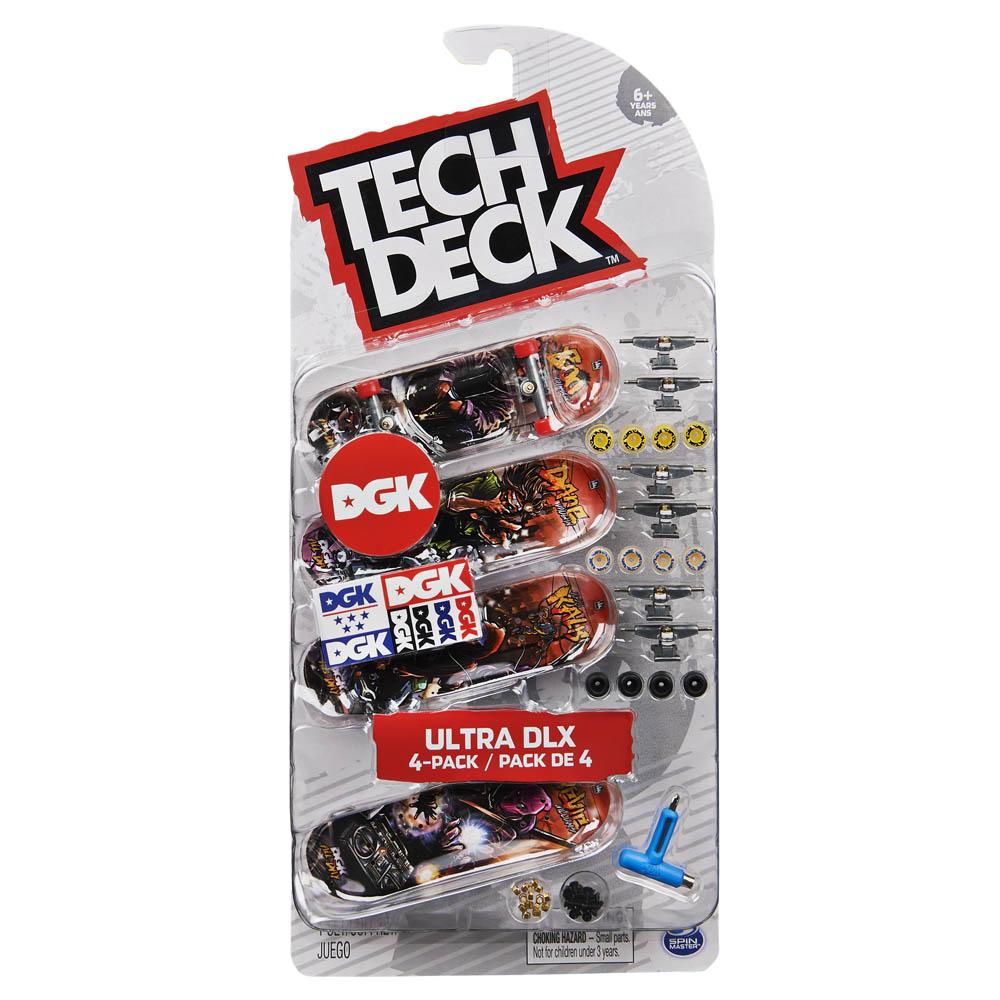 Skate de Dedo - Tech Deck - Ultra DLX - 4 Unidades - Sunny - Dgk - Coral