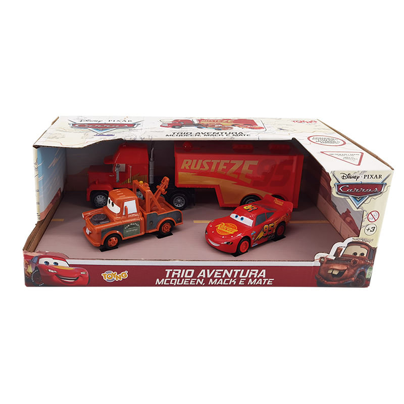 Trio Carros Mack, Mcqueen e Matte Brinquedo Disney Etitoys YS-446