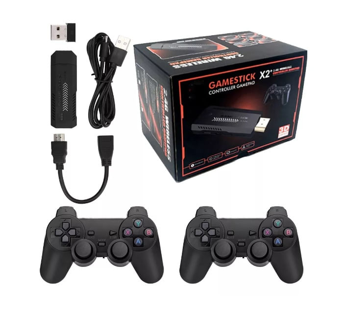 Game Stick Video Game com 20 Mil Jogos Retro 4k 2 Controles Sem Fio - LOJAS  RENASCER