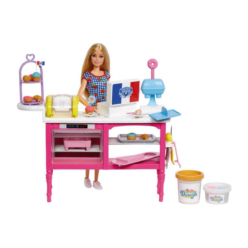 Barbie doll best sale and kitchen set