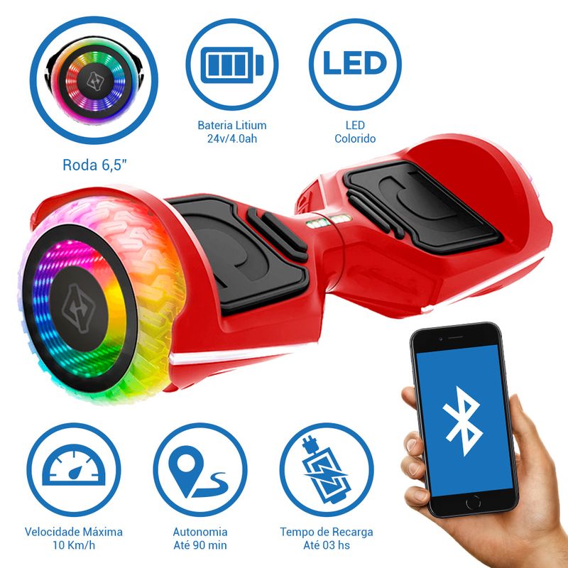 Diciclo-Eletrico---Hoverboard-Drop-Raveboard---Dbs---Vermelho-3