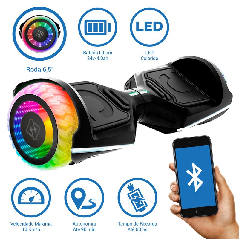 Diciclo-Eletrico---Hoverboard---Drop--Raveboard---Dbs---Preto-8
