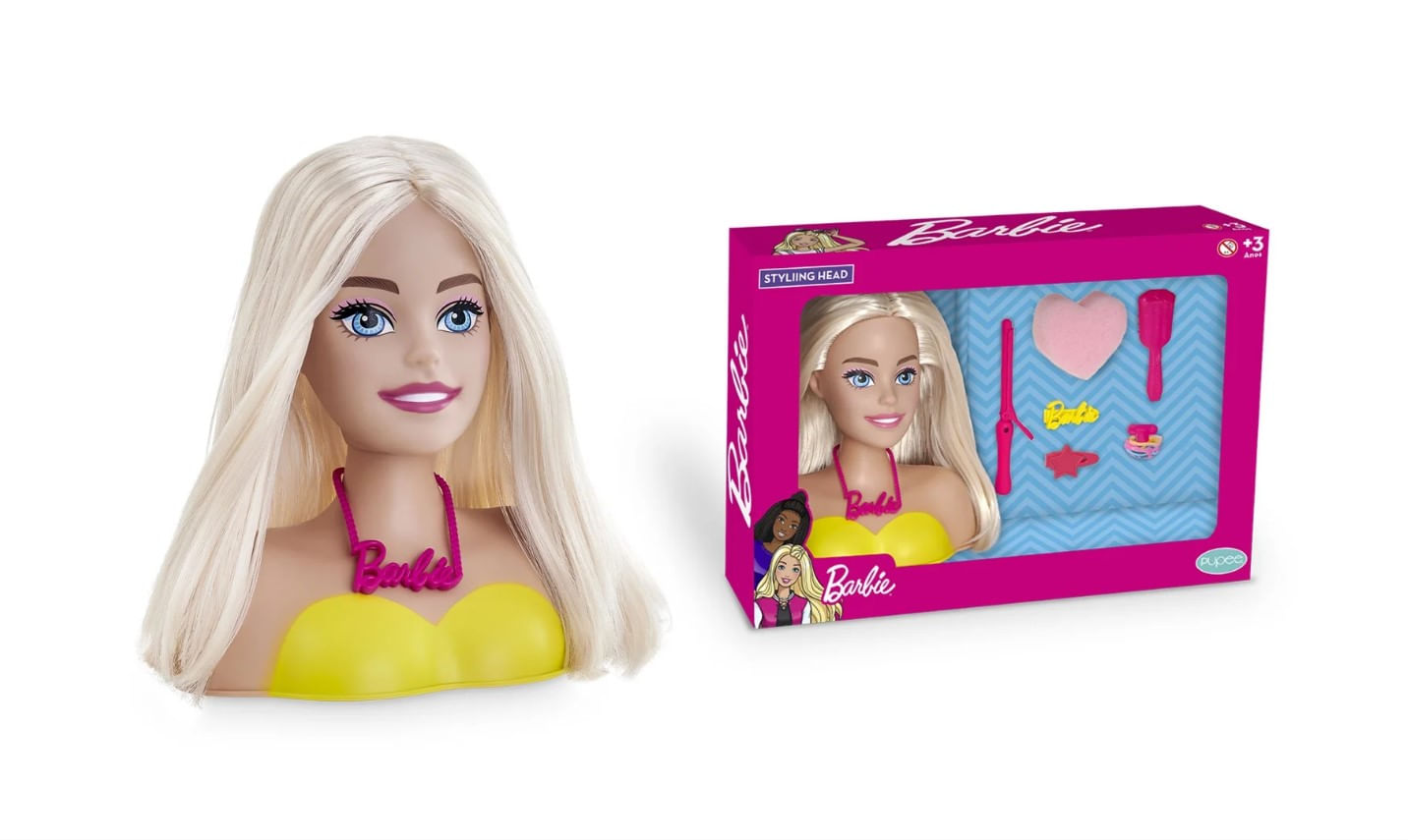 Boneca Barbie Para Maquiar Extra Styling Head Hair - Pupee - Ri Happy