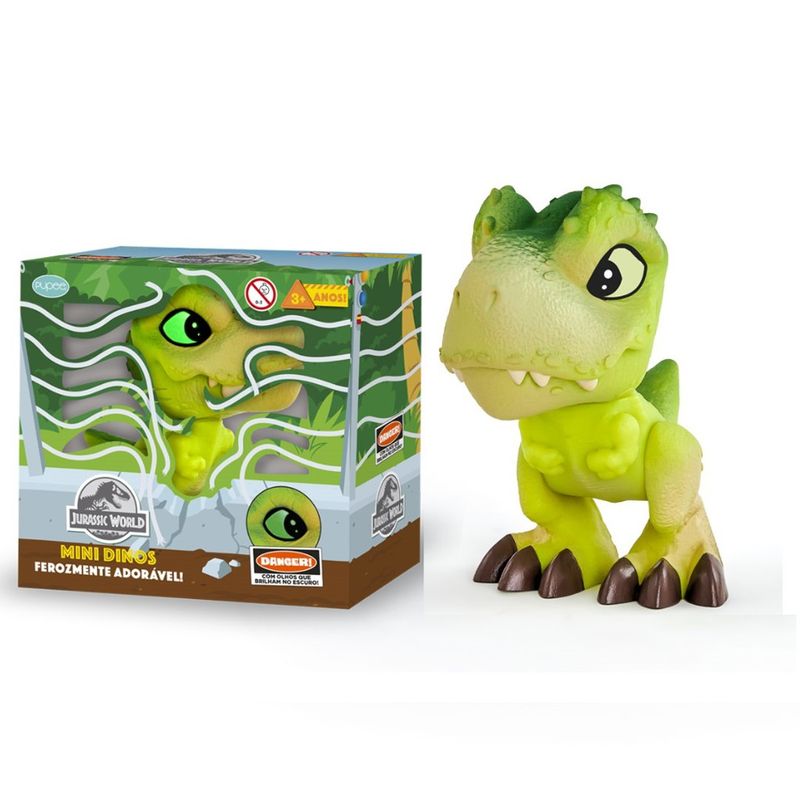 Mini-Figura-de-Acao---Jurassic-World---T-rex---Verde---Baby-Dinos---Universal---Pupee-0