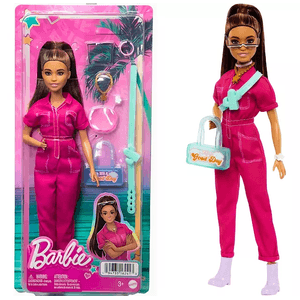 Roupa para barbie Macacão com bolsa, sapato e chapéu