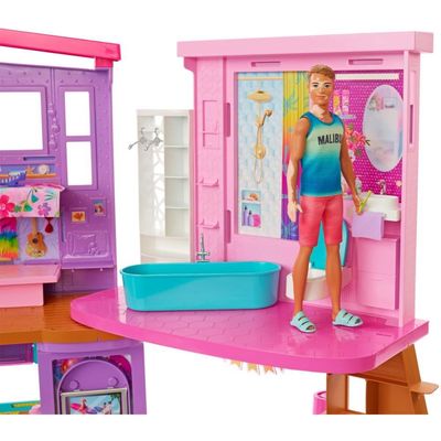 Playset Barbie Mattel Casa de Férias Malibu HCD50 - Ri Happy