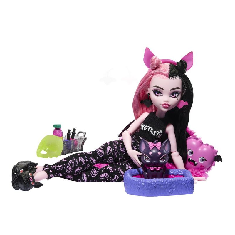 Boneca-Articulada-com-Acessorios---Monster-High---Creepover-Draculaura---Mattel-0