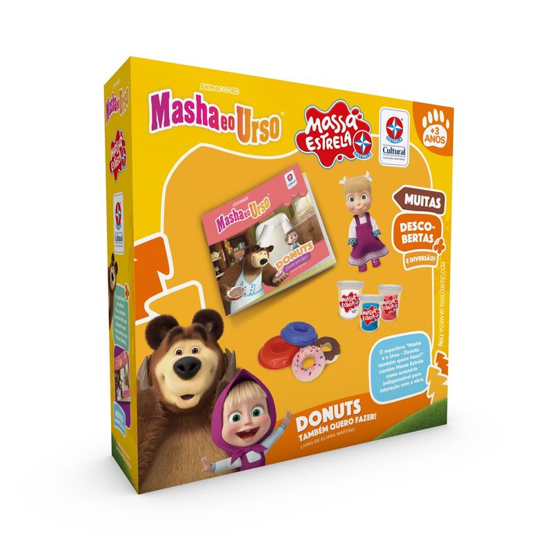 Kit-Massa-de-Modelar---Masha-e-o-Urso---Livro-e-Dunuts-com-Massa---Estrela-0
