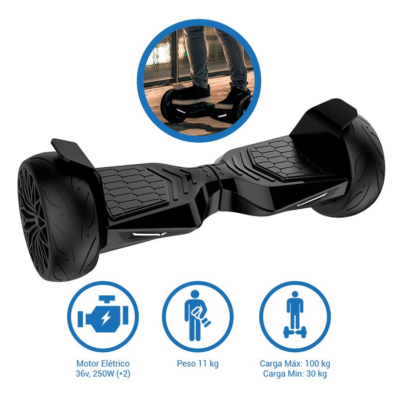 Diciclo-Eletrico---Hoverboard----Pro-85---Drop---Preto---Dbs--9