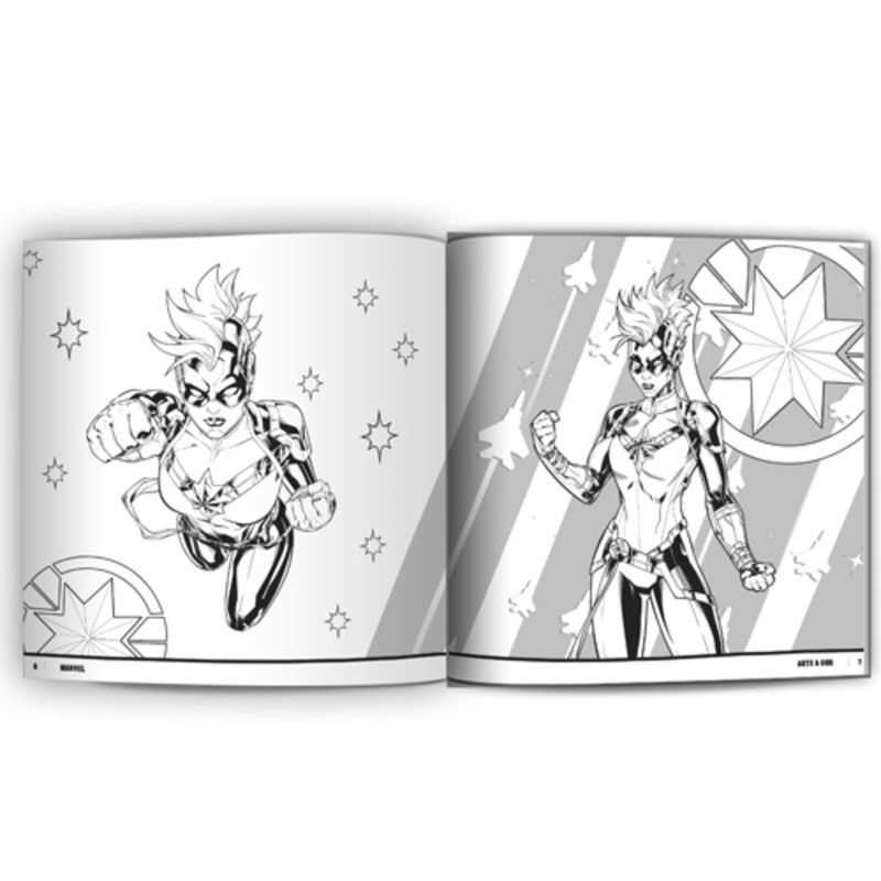 Conjunto-Livro-Para-Colorir-E-Lapis-de-Cor---Arte-e-Cor---Marvel---Culturama-1