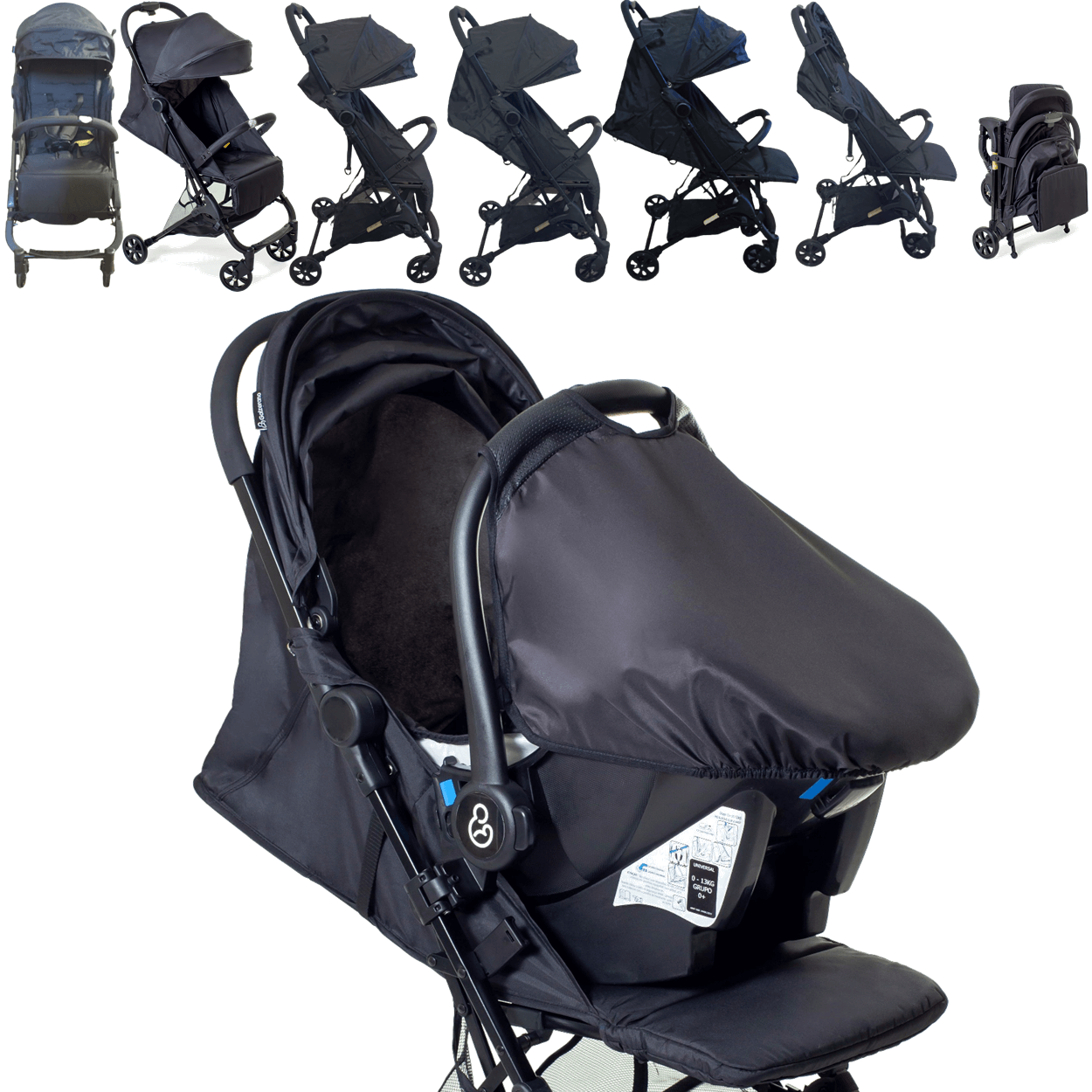 Carrinho De Bebe Compacto Bebe Conforto Galzerano Bali Preto Ri Happy