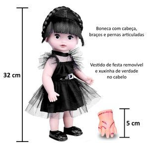 Kit Faixa de Cabelo Cruzada com Xuxinha Xadrez e Branco