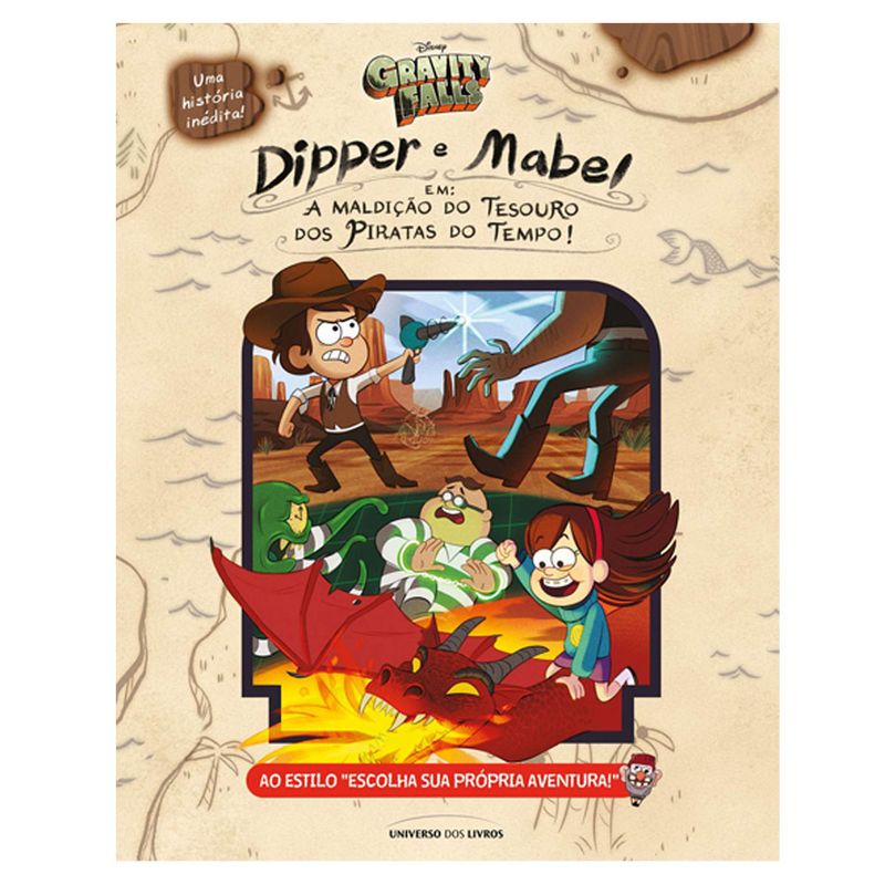 Livro-Infantil---Dipper-E-Mabel---A-Maldicao-Do-Tesouro-Dos-Piratas-Do-Tempo----Universo-dos-Livros