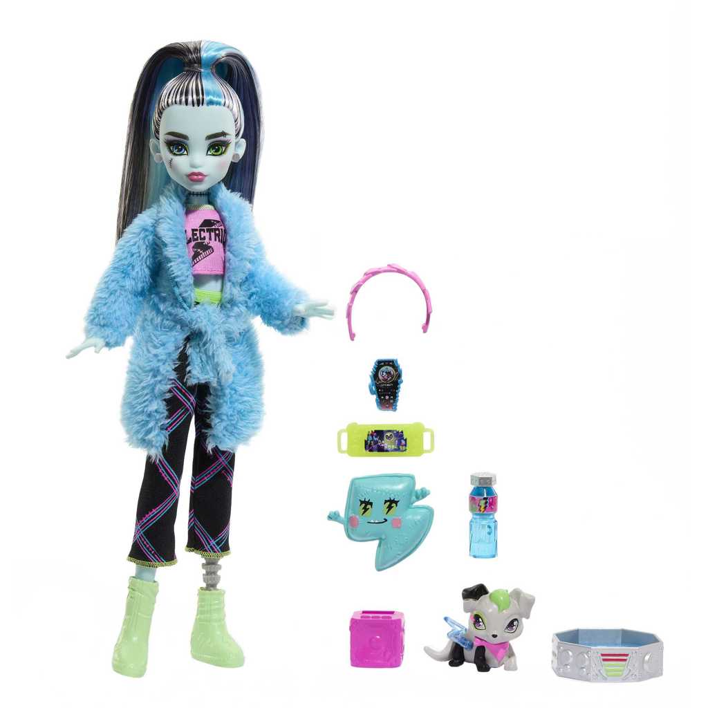 Boneca Fashion Articulada E Acessórios - Monster High - Creepover - Frankie  - Azul - Mattel