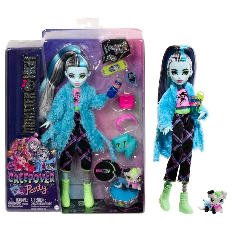 Boneca-Fashion-Articulada-E-Acessorios---Monster-High---Creepover---Frankie---Azul---Mattel-1