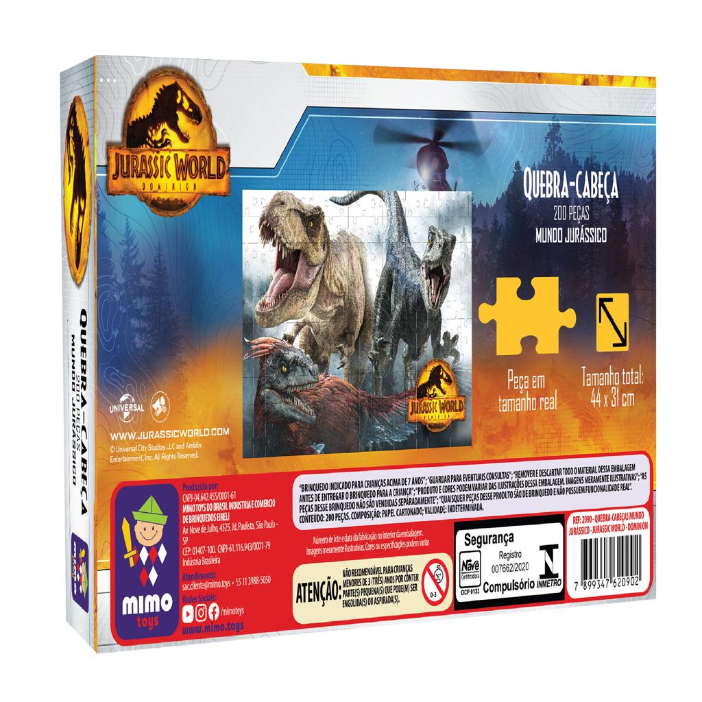 JOGO QUEBRA CABEÇA PROGRESSIVO JURASSIC WORLD 3 EM 1 MIMO TOYS REF: 2052 4  ANOS +