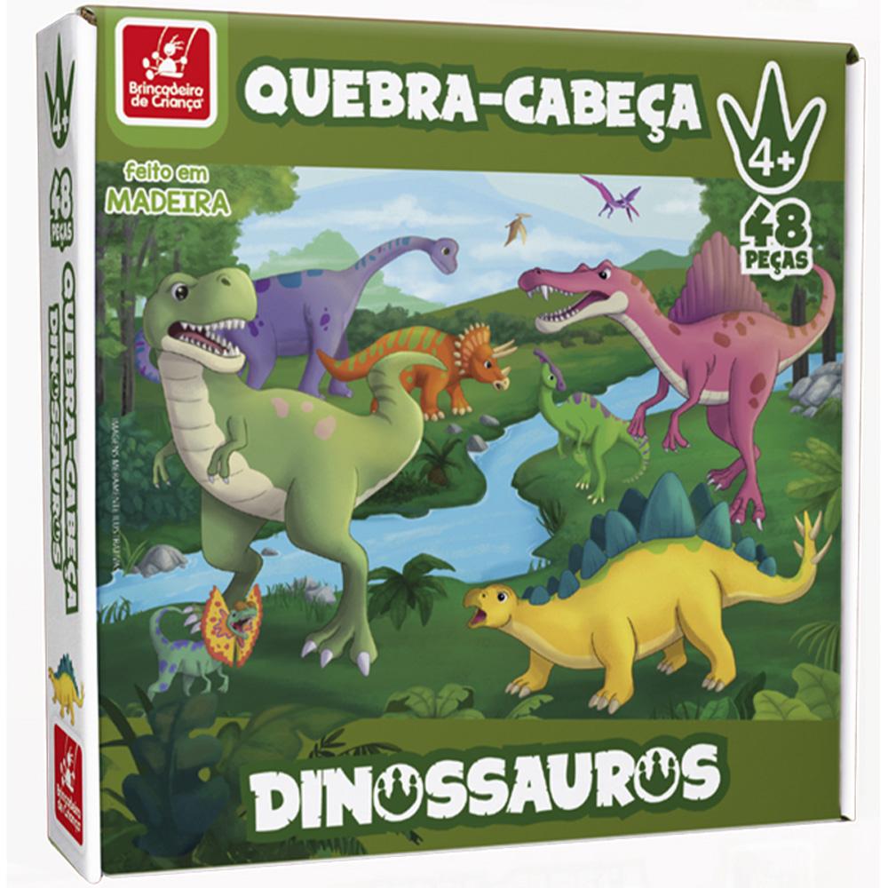 Quebra-Cabeça Dinossauros - 48 peças - Madeira - 2488