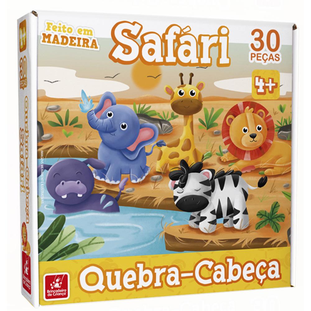 Quebra-Cabeças Formas Safari Brinquedo Infantil Educativo