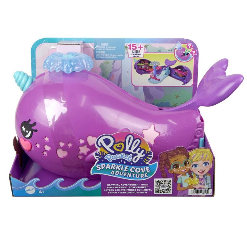 Conjunto-De-Bonecas-E-Acessorios---Polly-Pocket---Barco-Narval-Baia-Magica---Roxo---Mattel-1