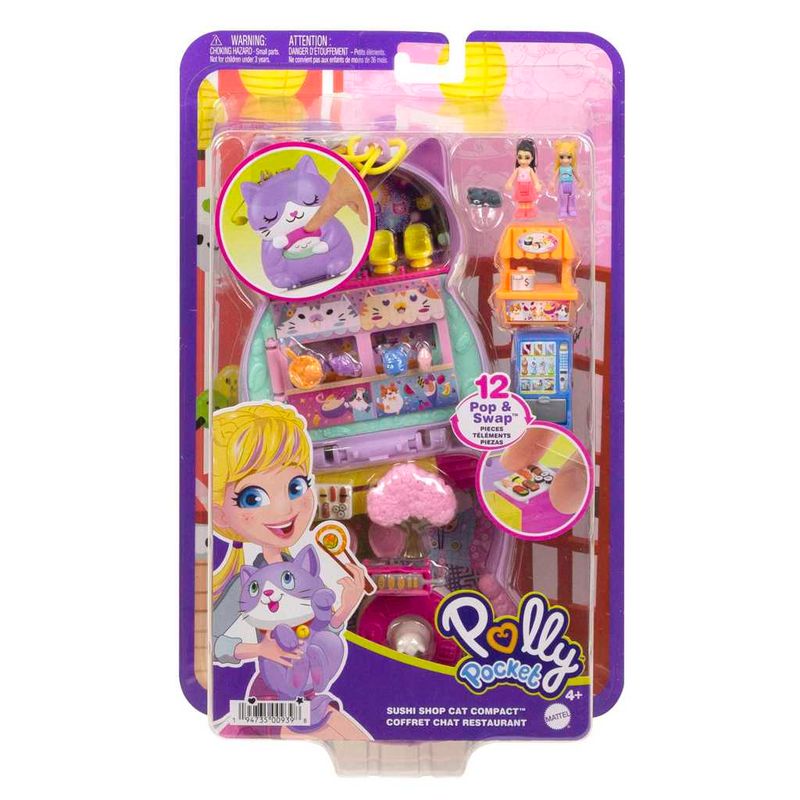 Polly-Pocket-Conjunto-Brinquedo-Estojo-Restaurante-Gatinho---Polly-Pocket---29Cm---Mattel-0