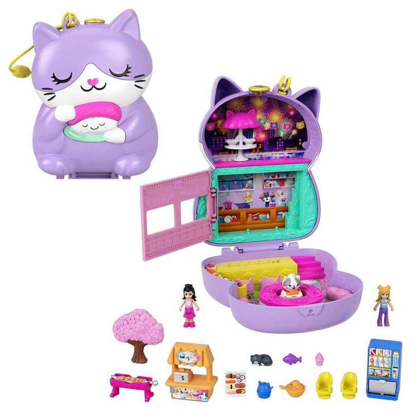 Polly-Pocket-Conjunto-Brinquedo-Estojo-Restaurante-Gatinho---Polly-Pocket---29Cm---Mattel-1