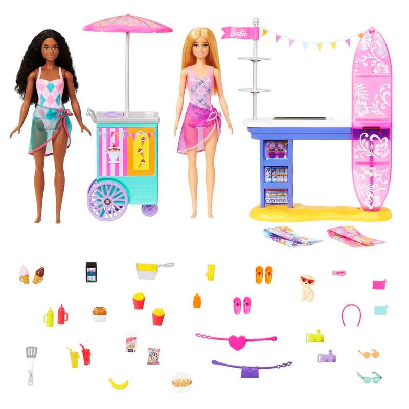 Conjunto-De-Bonecas-E-Acessorios---Barbie---Calcadao-Da-Praia---Mattel-0