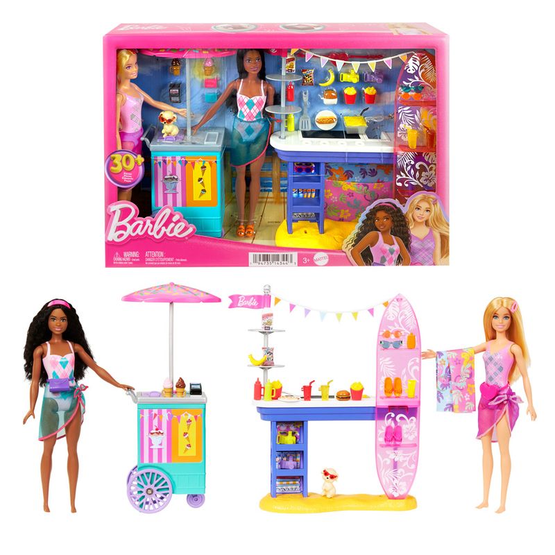 Conjunto-De-Bonecas-E-Acessorios---Barbie---Calcadao-Da-Praia---Mattel-1