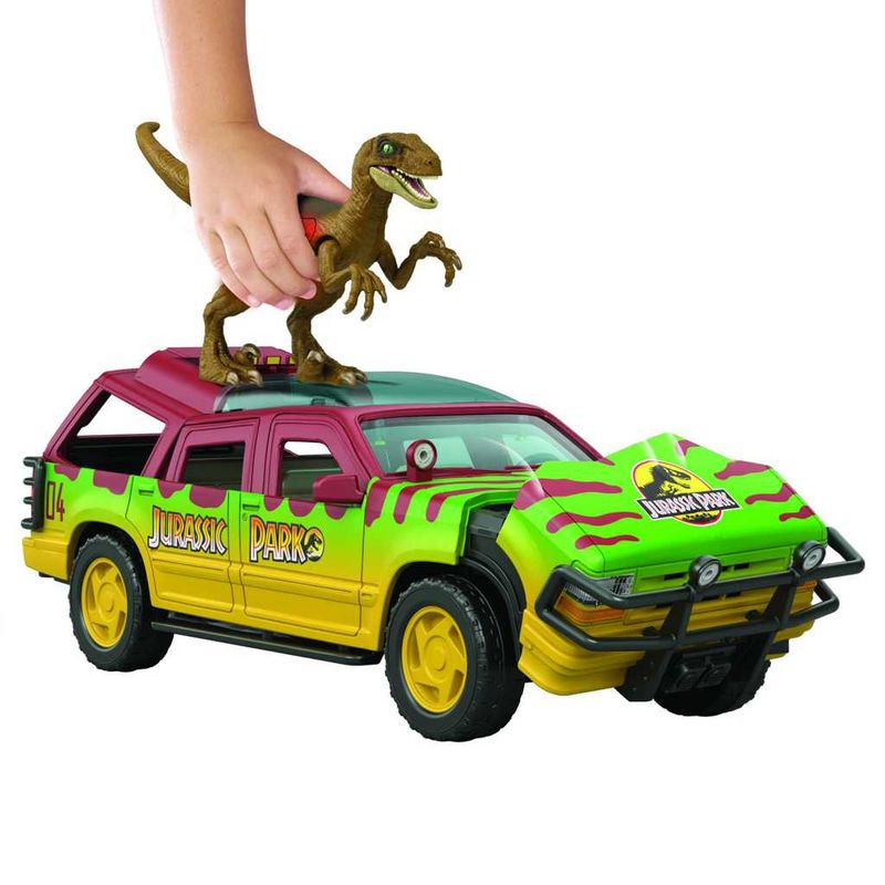 Conjunto-Carrinho-E-Figura---Jurassic-Park---Ford-Explorador-E-Velociraptor---Mattel-2