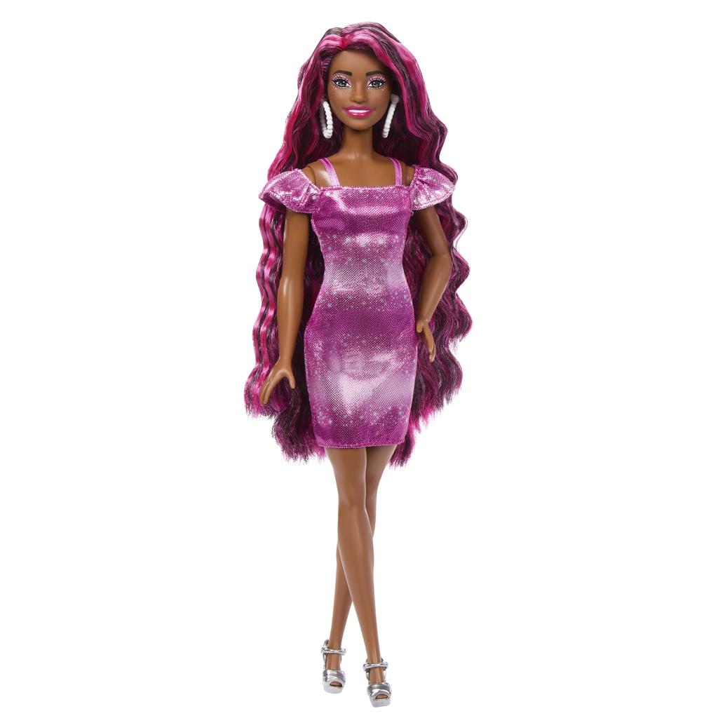 Roupas de boneca roxa da moda para barbie, vestido de boneca