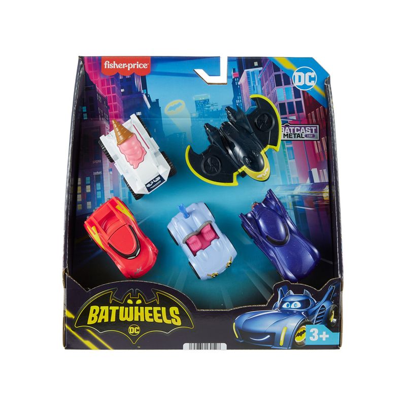 Carrinho---Batwheels---Pacote-Com-5-Batmobile---Fisher-Price---Mattel-1