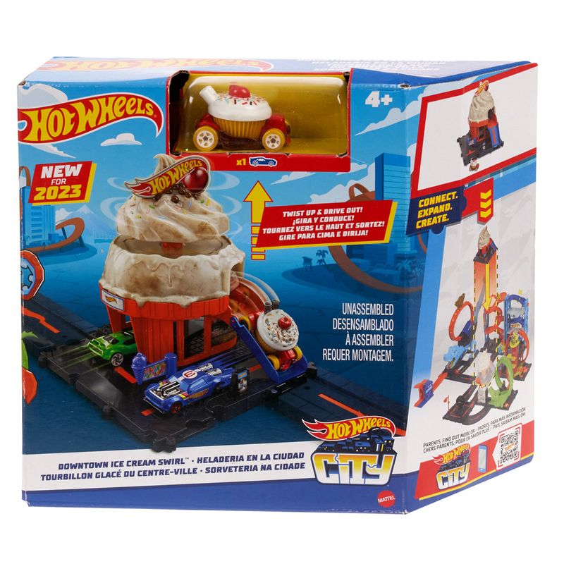 Pista-De-Corrida-E-Acessorios---Hot-Wheels-City---Sorveteria-Na-Cidade---Mattel-1